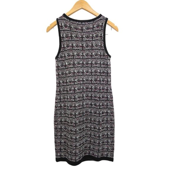 Eva Mendes Black Red Tweed Knit Mini Shift Dress Mod Academia Preppy XS Metallic - Picture 9 of 9